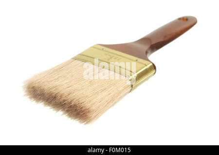 Macro shot of a brand new paint brush isolated on white Stock Photo