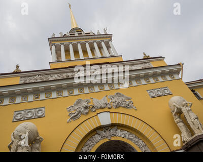 Tower of Admiralty Building in Saint Petersburg, Russia Stock Photo