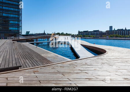The Kalvebod Waves, Promenade in Kalvebod Brygge, Copenhagen, Denmark Stock Photo