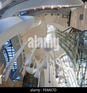The Interior of the Guggenheim Museum in Bilbao, Spain, on March 6, 2014. The Guggenheim is a museum. Stock Photo