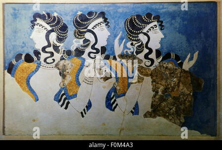 geography / travel,Greece,ancient world,Crete,Knossos,Minoan culture,The Blue Ladies,Heraklion Museum,women,fashion,Minoan,mediterranean,Southern Europe,Europe,Mediterranean region,Mediterranean area,fresco,frescos,frescoing,mural painting,wall painting,murals,mural paintings,wall paintings,wallpainting,wallpaintings,art of painting,fine arts,art,ancient world,ancient times,Knossos,Knossus,Cnossus,culture,cultures,museum,museums,historic,historical,woman,women,female,1980s,ancient world,20th century,people,Additional-Rights-Clearences-Not Available Stock Photo