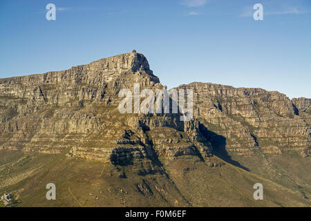 A view of Table Mountain from Lion's Head. Cape Town, South Africa - 01 August 2015 Stock Photo