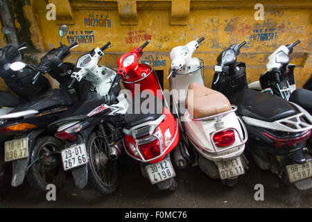 scooters parked in Hanoi Stock Photo