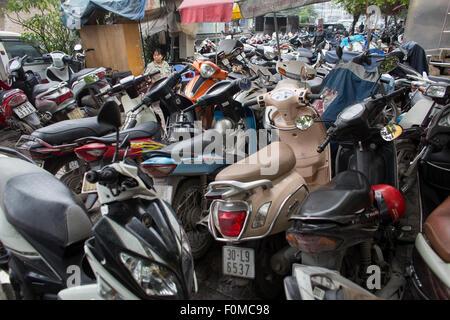 Scooters are the main means of transport in Vietnam Stock Photo