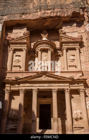 detail of al-Khaznah or the Treasury, Petra, Jordan. Stock Photo