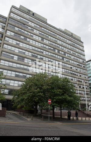 HSBC building on Silver Street Head in Sheffield Thousnds of job cuts have been announced by HSBC as part of a re-organisation Stock Photo