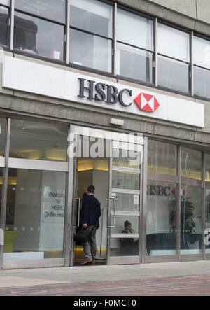 HSBC building on Silver Street Head in Sheffield Thousnds of job cuts have been announced by HSBC as part of a re-organisation Stock Photo