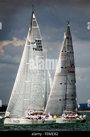 Pictured at the start of the Fastnet race 2015 at Cowes is Bunyip (Matthew Muhlenkamp) Lancelot II/ Not a Diamond (Neil Harrison Stock Photo