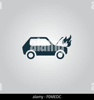 car fired Stock Vector