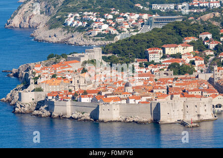 Elevated view of the city of Dubrovnik - location of King's Landing in the Game of Thrones movies Stock Photo