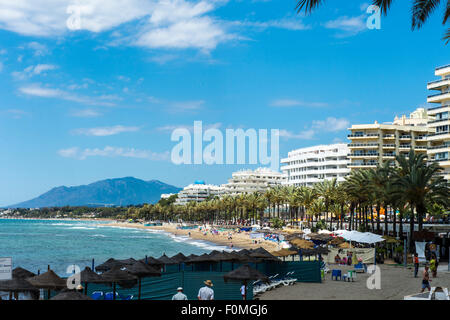 Beachfront in Marbella on the Costa Del Sol in Southern Spain Stock Photo