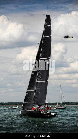 Pictured at the start of the Fastnet race 2015 at Cowes is Black Pearl owned and  skippered by Stefan Jentzsch Stock Photo