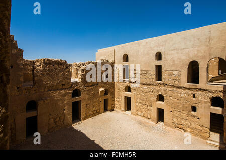 courtyard, the early Islamic site of Qasr Kharana, Jordan Stock Photo