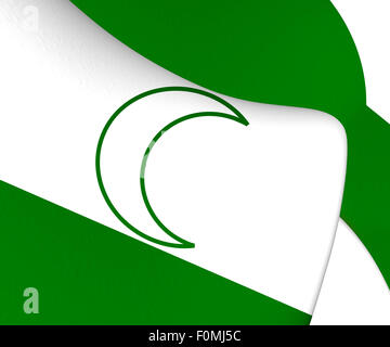 National Flag of the Bosniaks. Close Up. Stock Photo