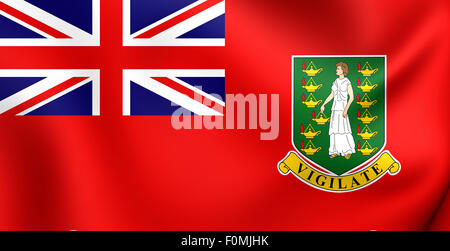 3D Civil Ensign of British Virgin Islands. Close Up. Stock Photo