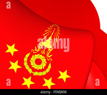 Commander-in-Chief of the Royal Thai Army Flag. Close Up. Stock Photo