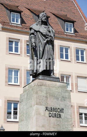 Albrecht Dürer statue, Nuremberg, Bavaria, Germany Stock Photo