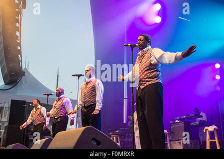 MONTREAL, CANADA, 16th August 2015. The Manhattans perform live at the Montreal International Reggae Festival. © Marc Bruxelle/Alamy Live News Stock Photo