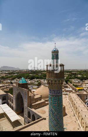 view from minaret, the Masjid-i Shah, Isfahan, Iran Stock Photo