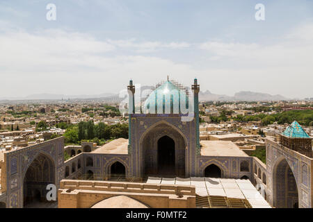 view from minaret, the Masjid-i Shah, Isfahan, Iran Stock Photo