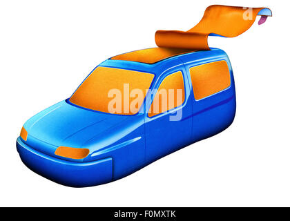 Illustration of a concept car - open roof Stock Photo