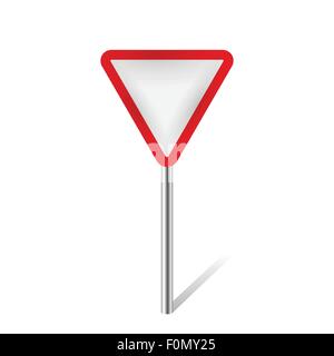 give way traffic sign isolated vector illustration Stock Vector