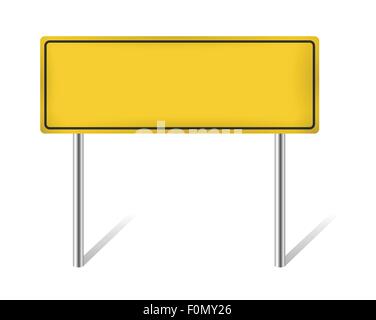 yellow blank road sign isolated on white vector illustration Stock Vector
