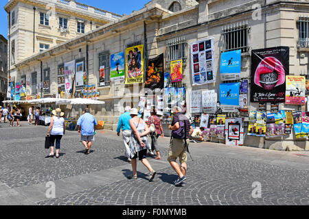 Avignon festival annual July arts festival event posters in city centre  prefecture of Vaucluse department in Provence-Alpes-Côte d'Azur region France Stock Photo