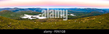 Taken rom the Summit of The Merrick looking across the valleys and Lochs of New Galloway Forest Park just after sunset.