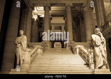 Palais de Justice, national courtroom in Brussels, Belgium. Duotone Stock Photo