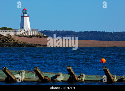 Lighthouse and waterfront at the tourist destination of Saint Andrews, New Brunswick, Canada. Stock Photo