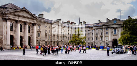 Dublin, Ireland. August 18, 2015. Buildings in Trinity College in Dublin city centre Stock Photo