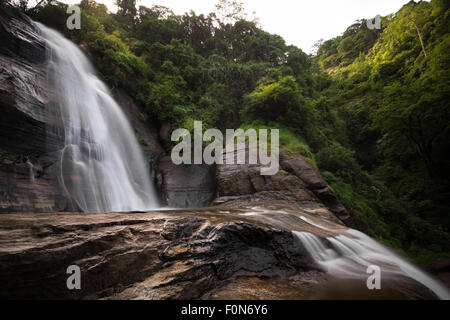 Beaituful waterfall deep inside Kerala Forest. Stock Photo