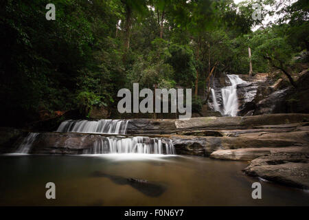 Beaituful waterfall deep inside Kerala Forest. Stock Photo