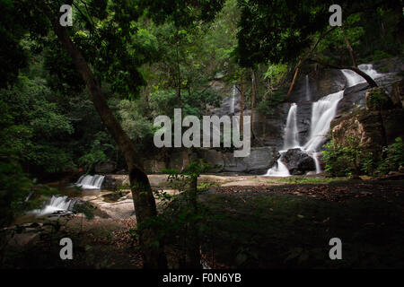 Beaituful waterfall deep inside Kerala Forest. Stock Photo