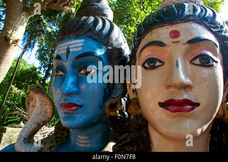 Statue of Lord Krishna at Hindu temple in Kerala, Varkala Stock Photo