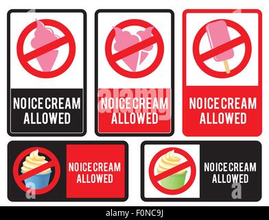 Logo design element. No Ice Cream sign stickers. Stock Vector