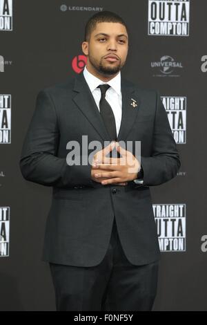 Berlin, Germany. 18th Aug, 2015. O'Shea Jackson Jr. at the Premiere of 'STRAIGHT OUTTA COMPTON 'in Berlin. Credit:  dpa picture alliance/Alamy Live News Stock Photo