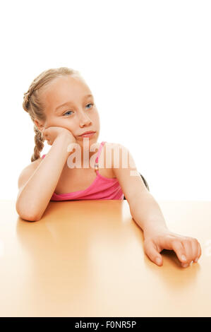Picture of a tired schoolgirl Stock Photo