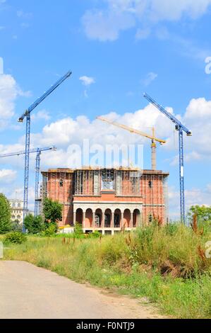 Construction works are the Cathedral for the Salvation of the Romanian People (Catedrala Mantuirii Neamului Romanesc) Bucharest Stock Photo