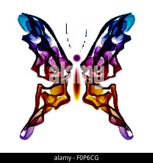 Realistic Smokey Colored Butterfly Isolated on White Stock Vector