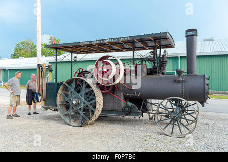 1917 George White and Sons Steam tractor on display at the Western Ontario Steam Threshers Show in Forest, Ontario, Canada Stock Photo
