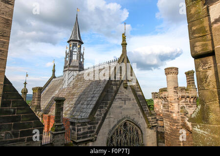 Alton Towers derelict house on the Estate Theme Park Gardens Staffordshire England UK Stock Photo