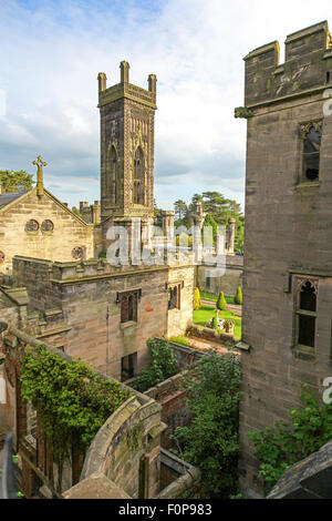 Alton Towers derelict house on the Estate Theme Park Gardens Staffordshire England UK Stock Photo