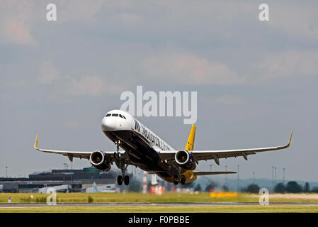 G-ZBAD Monarch Airlines Airbus A321-200 Manchester Airport england uk rotation departure Stock Photo