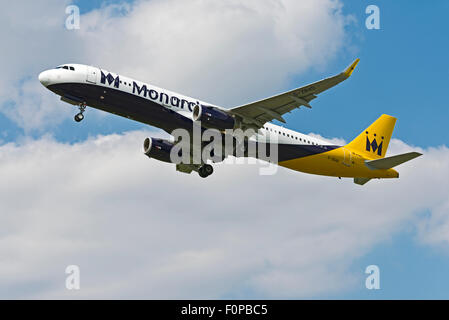 G-ZBAD Monarch Airlines Airbus A321-200 Manchester Airport england uk rotation departure Stock Photo