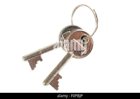 Old keys isolated on a white background Stock Photo