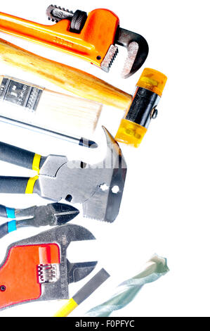 Group of tools isolated on a white background Stock Photo