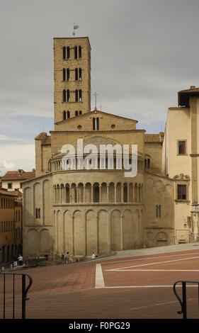 church of Santa Maria della Pieve in Arezzo Tuscany Stock Photo