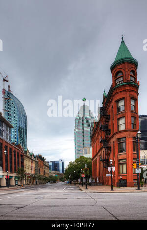 Vertical of The Flatiron building in Toronto, Canada Stock Photo